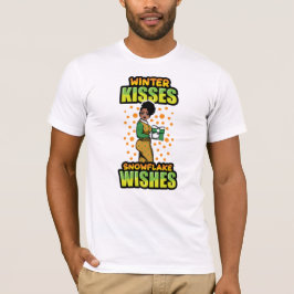 Winter Kisses Snowflake wünscht Black Woman Sista T-Shirt