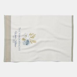 Winter Kitchen Floral Blueberries White Bloom Geschirrtuch