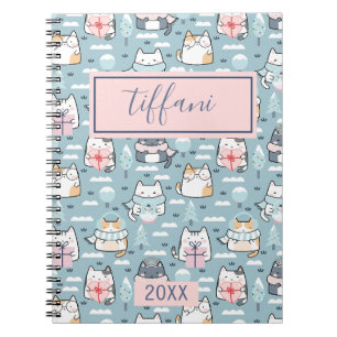 Winter Kitty Cats Spiral Foto Notebook Notizblock