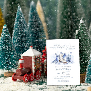 Winter Kleine Schneeflocke Eislauf Baby Shower Einladung