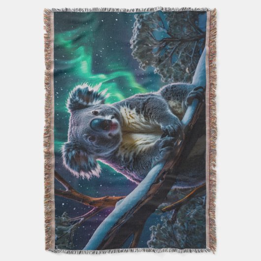 Winter Koala und Südlichter Decke (Vorderseite Vertikal)