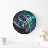 Winter Koala und Südlichter Große Wanduhr (Zuhause)
