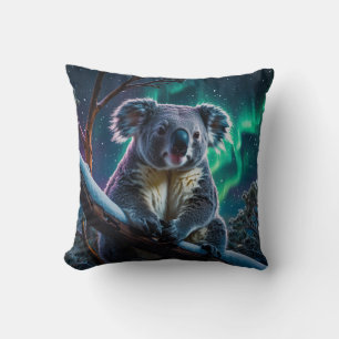 Winter Koala und Südlichter Kissen