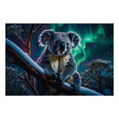 Winter Koala und Südlichter Poster (Vorderseite)