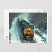 Winter-Kohlezug Postkarte (Vorne/Hinten)