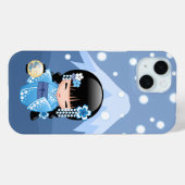 Winter Kokeshi Doll - Blue Mountain Geisha Girl Case-Mate iPhone Hülle (Rückseite (Horizontal))