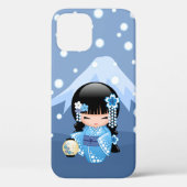 Winter Kokeshi Doll - Blue Mountain Geisha Girl Case-Mate iPhone Hülle (Rückseite)