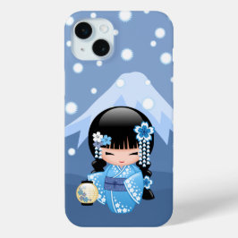 Winter Kokeshi Doll - Blue Mountain Geisha Girl Case-Mate iPhone Hülle
