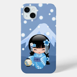 Winter Kokeshi Doll - Blue Mountain Geisha Girl Case-Mate iPhone Hülle