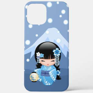 Winter Kokeshi Doll - Blue Mountain Geisha Girl Case-Mate iPhone Hülle
