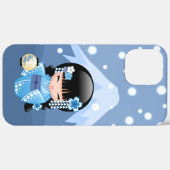 Winter Kokeshi Doll - Blue Mountain Geisha Girl Case-Mate iPhone Hülle (Rückseite / Rechts)