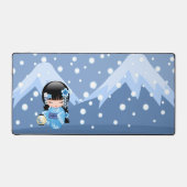 Winter Kokeshi Doll - Blue Mountain Geisha Girl Schreibtischunterlage (Vorderseite)