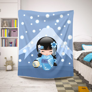 Winter Kokeshi Doll - Blue Mountain Geisha Girl Sherpadecke