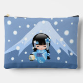 Winter Kokeshi Doll - Blue Mountain Geisha Girl Zubehörtasche (Vorderseite)