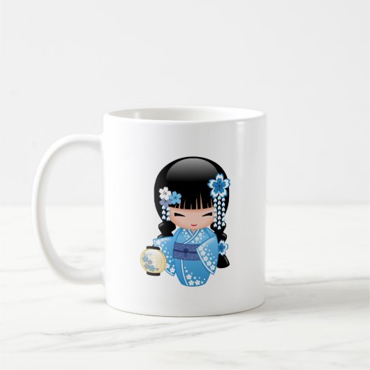 Winter Kokeshi Doll - Niedliche japanische Geisha Kaffeetasse (Links)