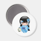 Winter Kokeshi Doll - Niedliches japanisches Geish Magnet (Vorderseite/Rückseite)