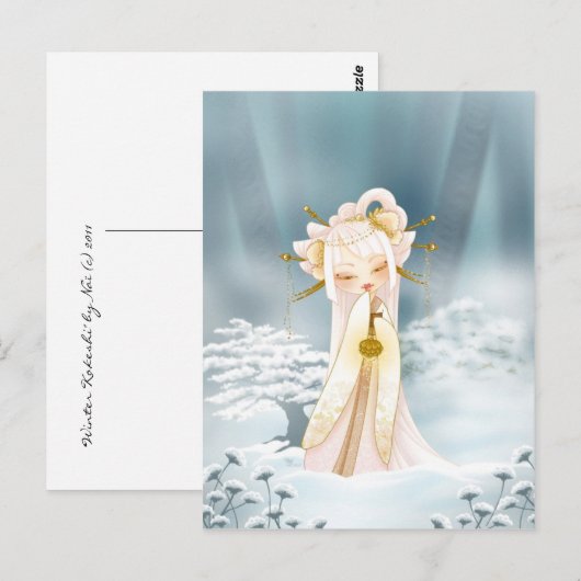 Winter Kokeshi Postkarte (Vorne/Hinten)