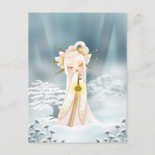 Winter Kokeshi Postkarte (Vorderseite)