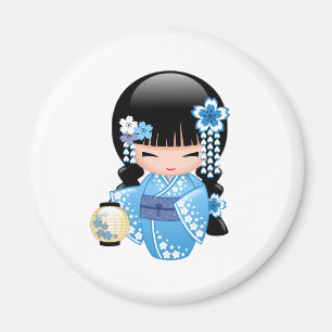 Winter Kokeshi Puppe - niedliches japanisches Magnet