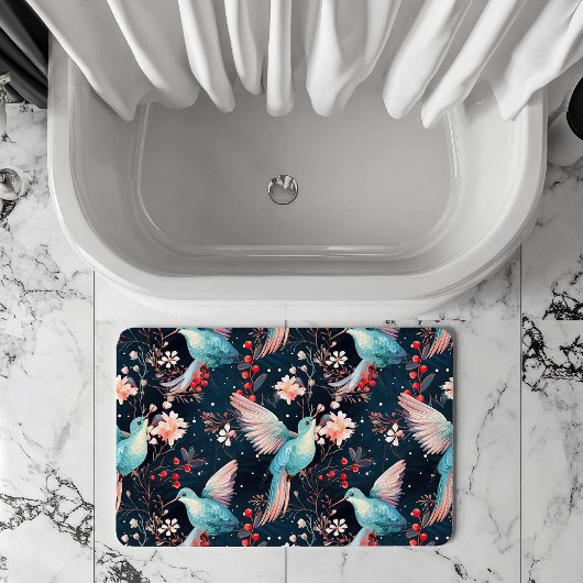 Winter-Kolibri-Muster Badematte