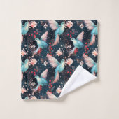 Winter-Kolibri-Muster Badhandtuch Set (Waschlappen)