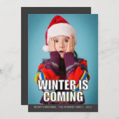 Winter kommt Meme Holiday Card Feiertagskarte (Vorne/Hinten)