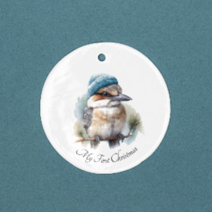 Winter Kookaburra Wünsche, Brauch Keramik Ornament