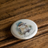 Winter-Kookaburra-Wünsche, individuell Button