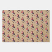 Winter Kraft Robin Nutcracker Poinsettia Geschenkpapier Set (Vorderseite)