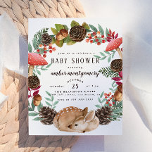 Winter Kranz & Baby Deer Woodland Baby Dusche