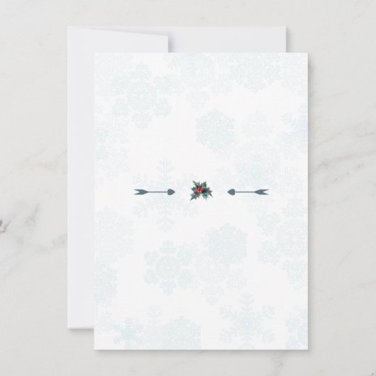 Winter-Kranz Berries Bullfinch Probe Abendessen Einladung (Rückseite)