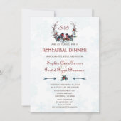 Winter-Kranz Berries Bullfinch Probe Abendessen Einladung (Vorderseite)