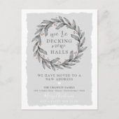 Winter Kranz "Decke neue Hallen" neue Adresse Ankündigungspostkarte (Vorderseite)