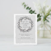 Winter Kranz "Decke neue Hallen" neue Adresse Ankündigungspostkarte (Stehend Vorderseite)