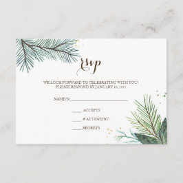 Winter-Kranz der Hochzeitskarte RSVP Karte