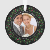 Winter Kranz Erste Weihnachtsfeier als Mr. und Mrs Ornament (Rückseite)