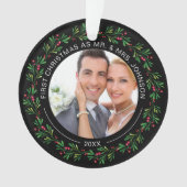 Winter Kranz Erste Weihnachtsfeier als Mr. und Mrs Ornament (Vorderseite)