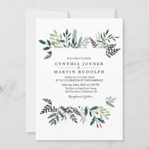 Winter-Kranz-Hochzeitseinladung Einladung