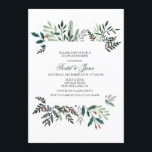 Winter Kranz Paare Dusche Einladung<br><div class="desc">Winterkraut Hochzeit Verlobung Paare Dusche Botanische Vegetation Einladung</div>