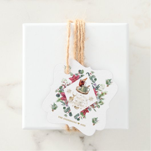 Winter Kranz Script wünschen Ihnen ein frohes Weih Geschenkanhänger (Beispiel)