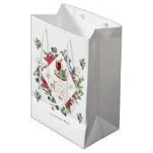 Winter Kranz Script wünschen Ihnen ein frohes Weih Mittlere Geschenktüte (Vorderseite Schrägansicht)