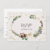 Winter Kranz und Holly Postkarte (Vorne/Hinten)