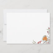 Winter Kranz und Weihnachten Robin Baby Sprinkle Einladung (Rückseite)