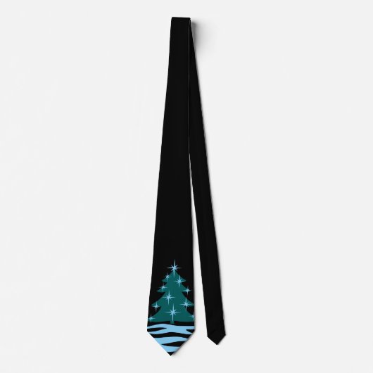 Winter Krawatte Blauer Weihnachtsbaum Festliche Kr (Vorderseite)