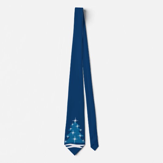 Winter Krawatte Blauer Weihnachtsbaum Festliche Kr (Vorderseite)