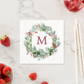 Winter-Krönung Monogramm Papier Serviette (Beispiel)