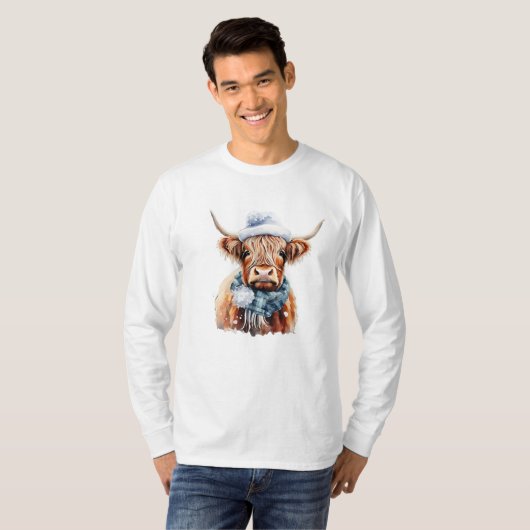 Winter-Kuh T-Shirt druckt (Vorne ganz)