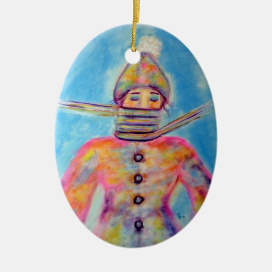 "Winter Kunst einwickelnd" Keramikornament (Vorne)