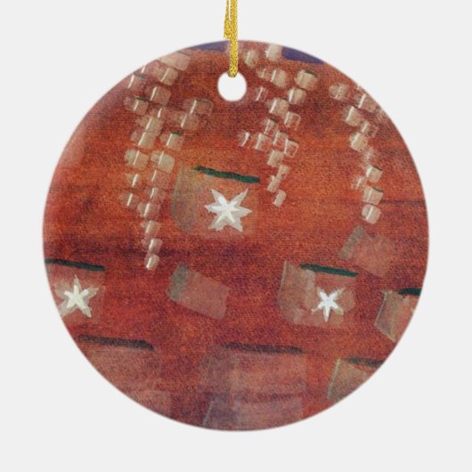 Winter, Kunstmalerei Keramik Ornament (Hinten)