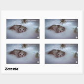 Winter - Kurz-geschliffenes Weasel Rechteckiger Aufkleber (Blatt)